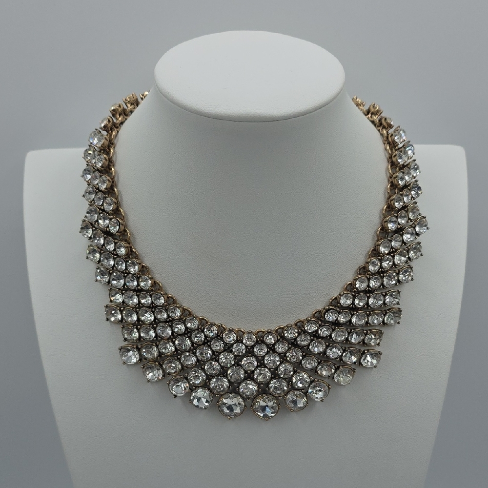 Banana Republic Gold-Tone Clear Crystal Collar Necklace
